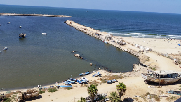 View from the beach in Gaza