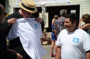 Don Bosco's Gonzalo Cruz with Cardinal Dolan at Pope's Workshop